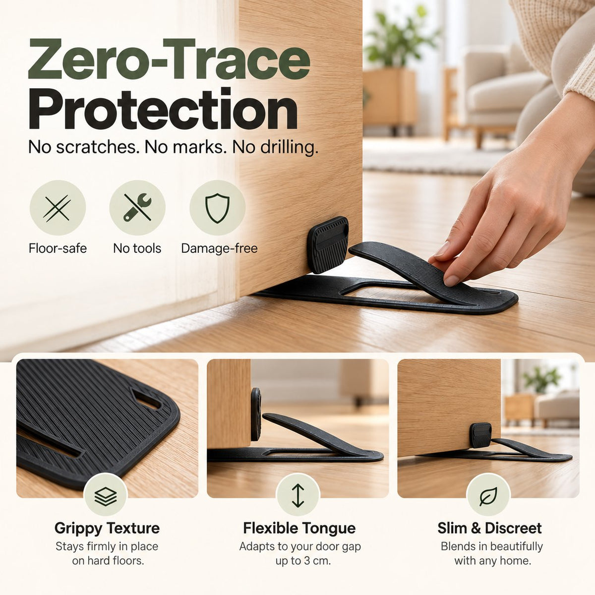 Slide. Grip. Protect: The Flexible Door Stopper