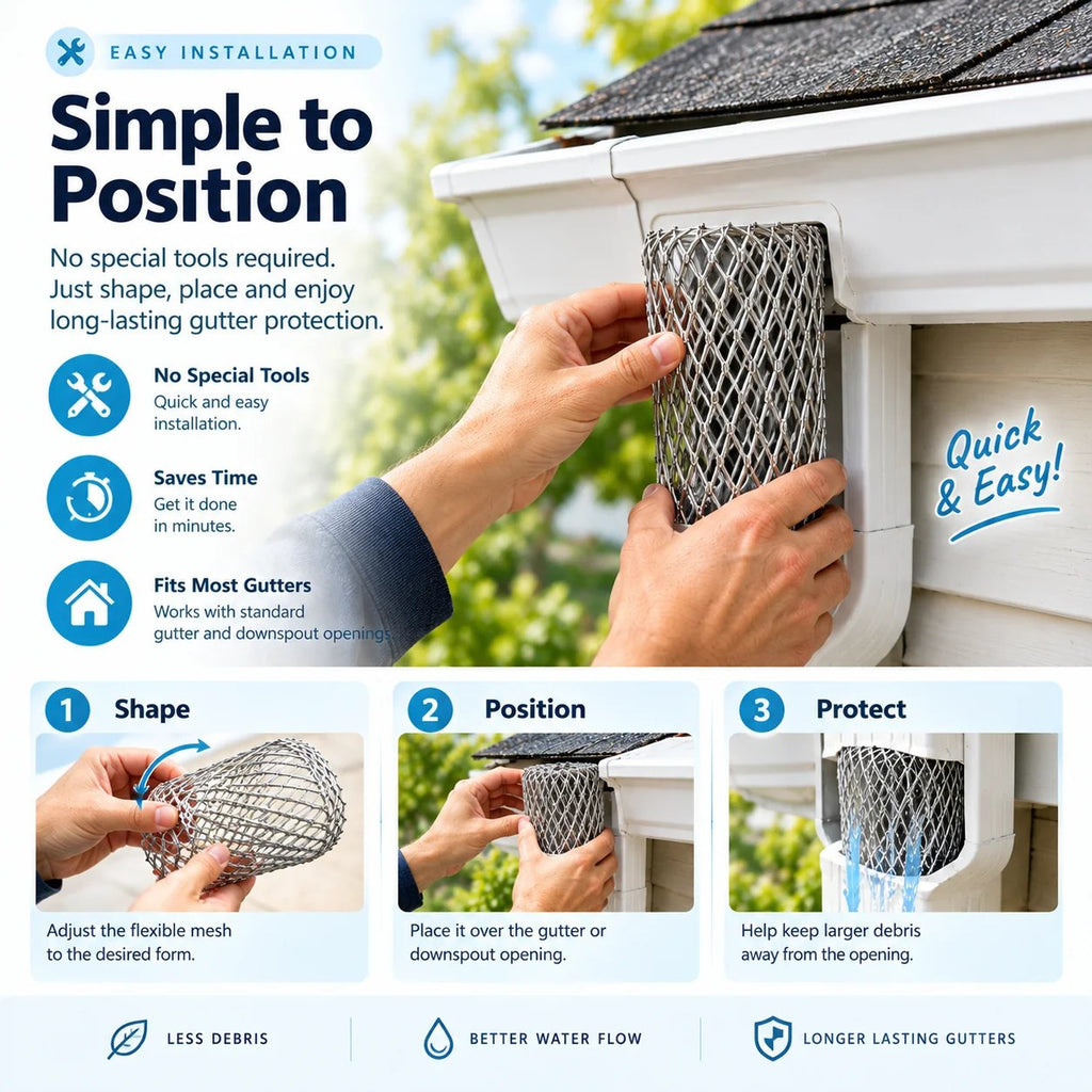 Flexible Aluminum Gutter Leaf Guard – Keep Leaves Out, Let Water Flow