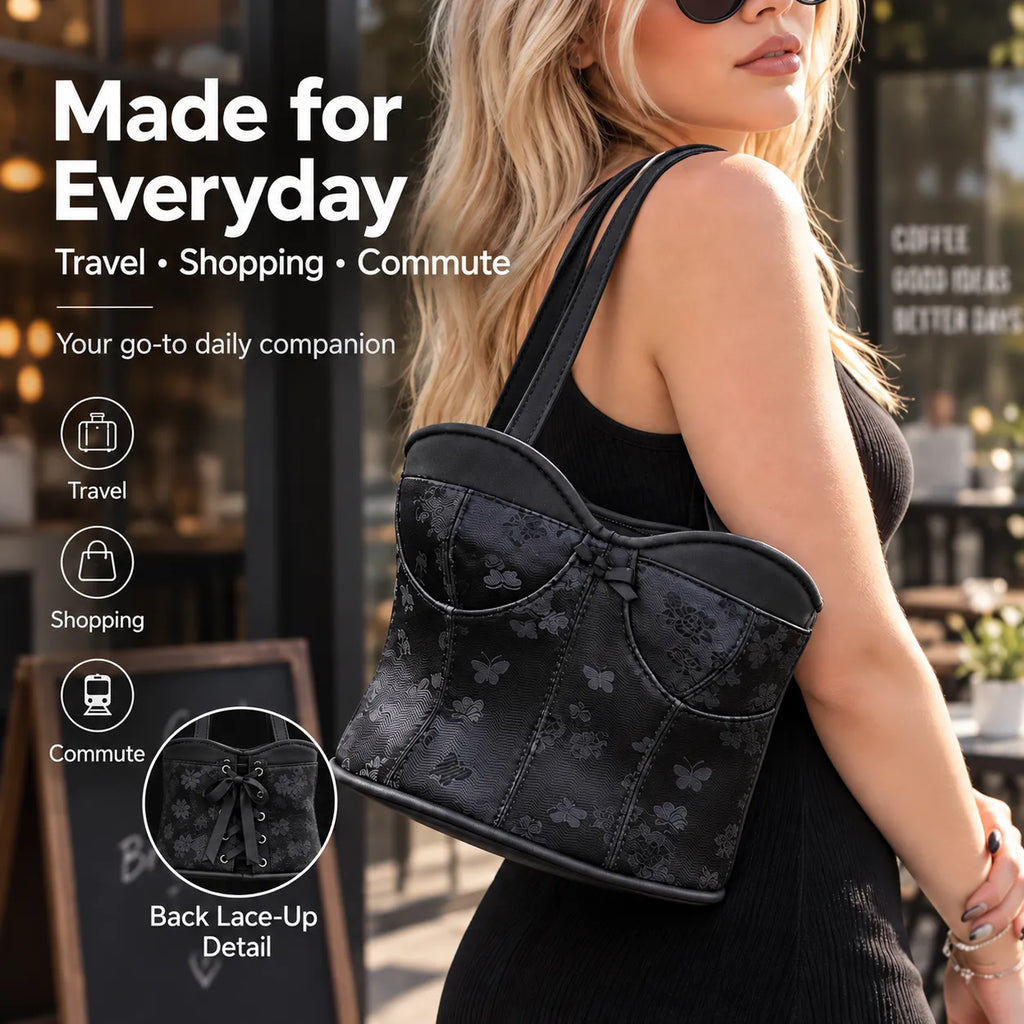 Corset-Style Handbag — Bold Lace-Up Design with a Chic Gothic Edge!