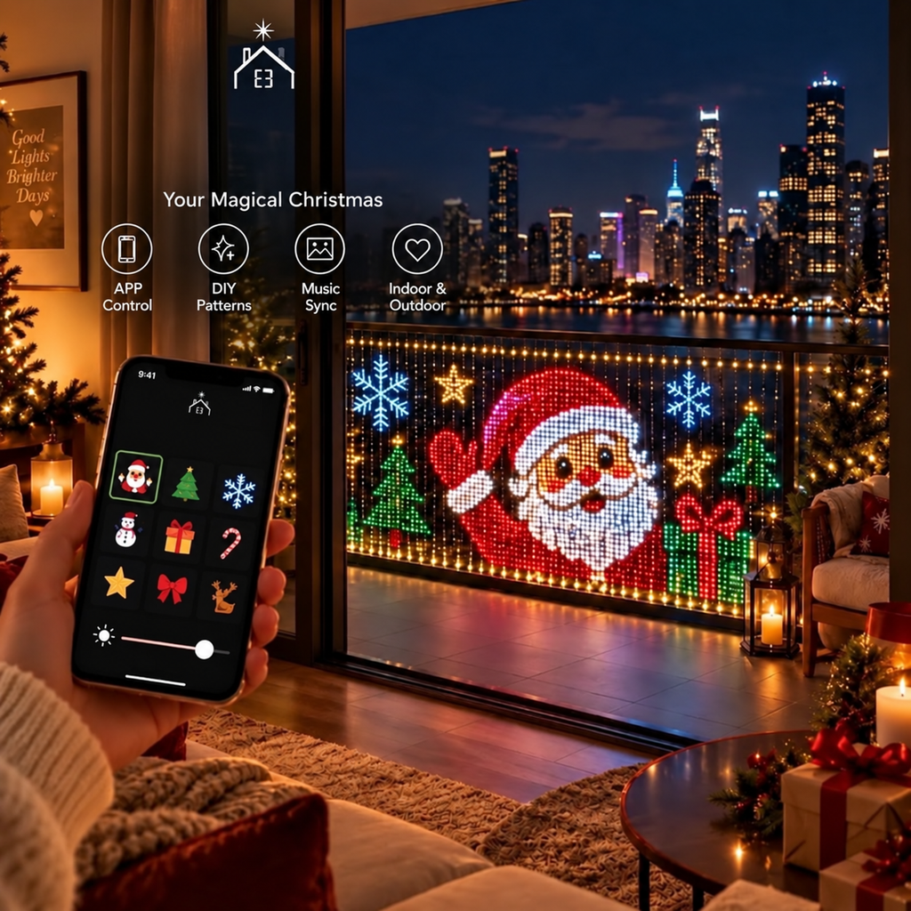 Save 54%+ FREE SHIPPING | Animated Christmas Curtain Lights – Turn Your Balcony Into a Holiday Show