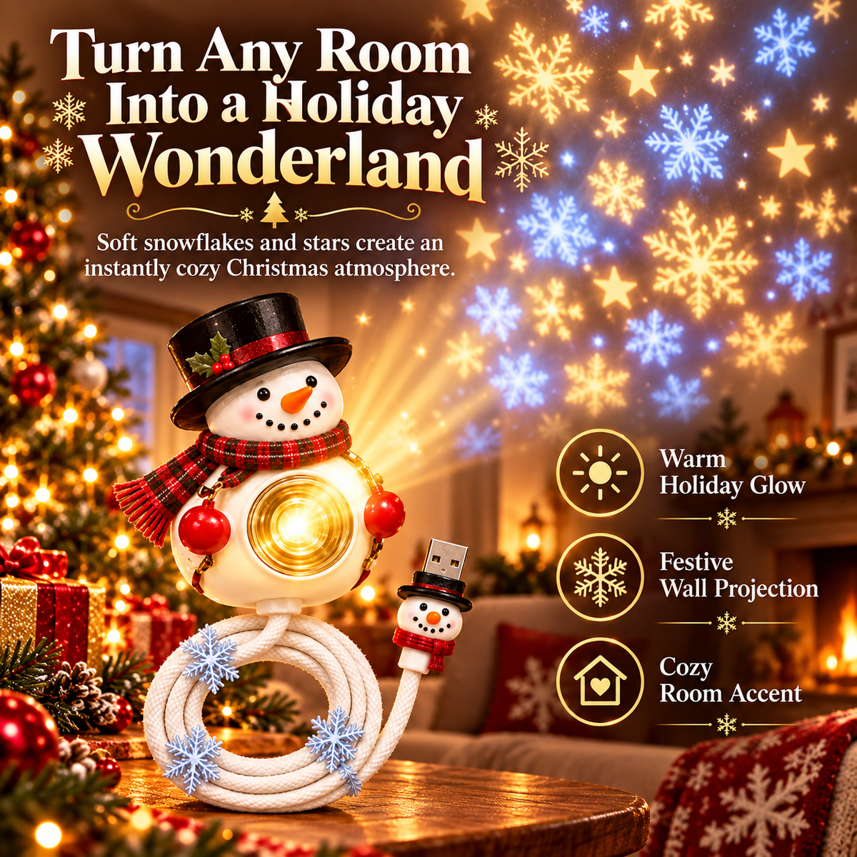 Bring Home Holiday Magic — Snowman Christmas Projector Light With Festive Glow