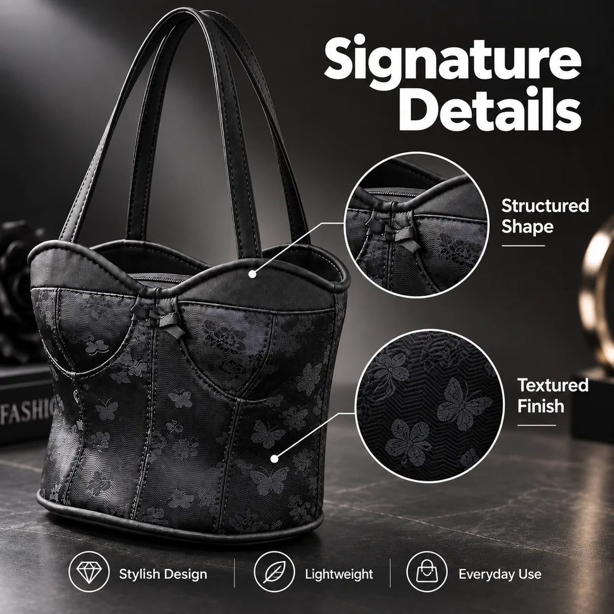 Corset-Style Handbag — Bold Lace-Up Design with a Chic Gothic Edge!