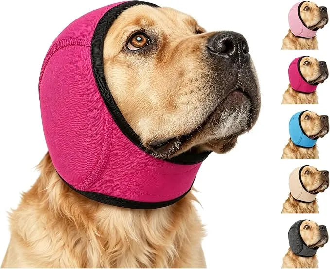 Dog Noise-Reducing Ear Wrap – Help Make Fireworks, Thunder & Grooming Less Overwhelming