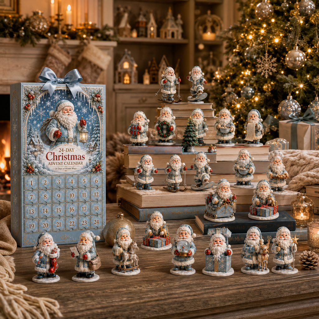 24-Day Christmas Countdown Advent Calendar –Icy Santa Claus Ornament