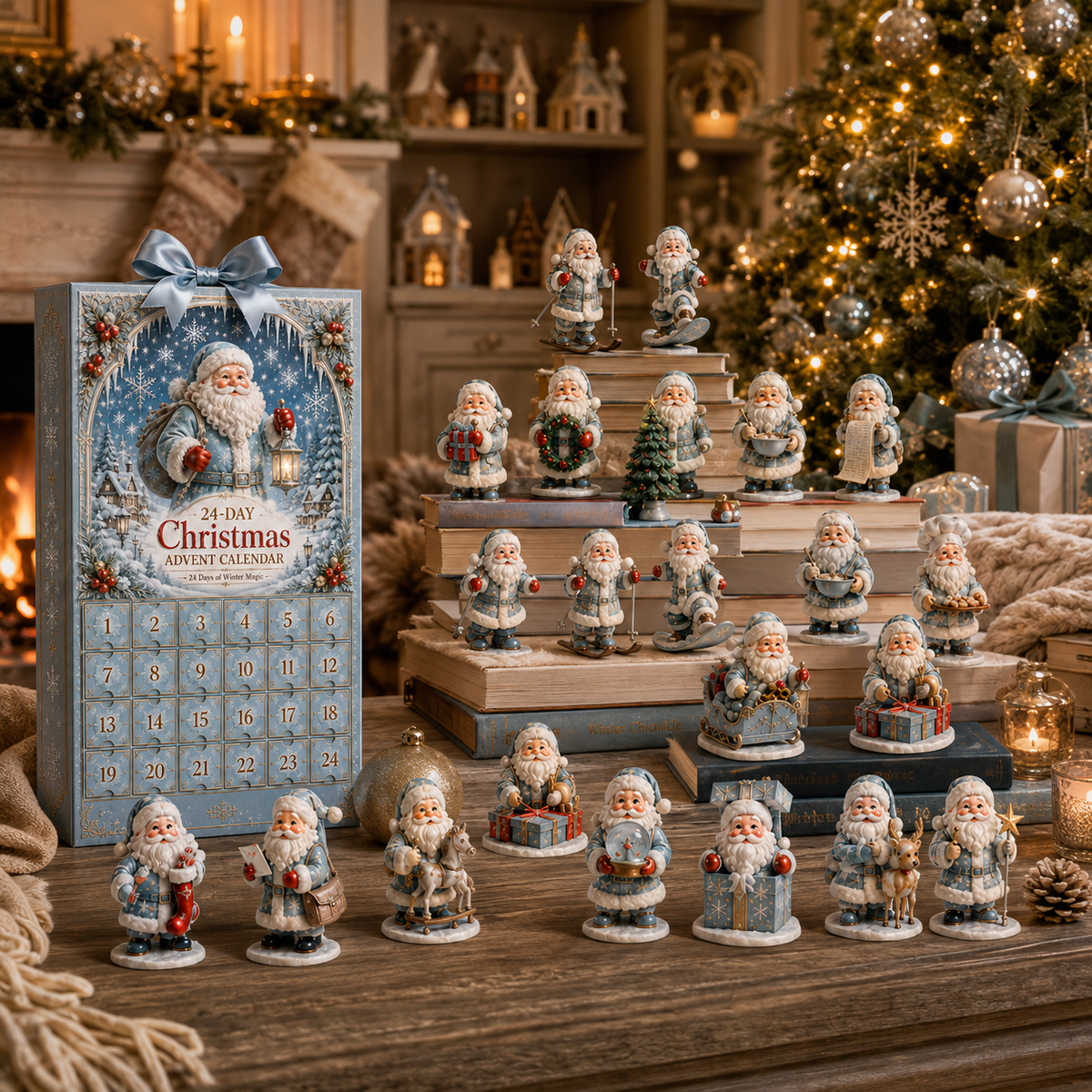 24-Day Christmas Countdown Advent Calendar –Icy Santa Claus Ornament