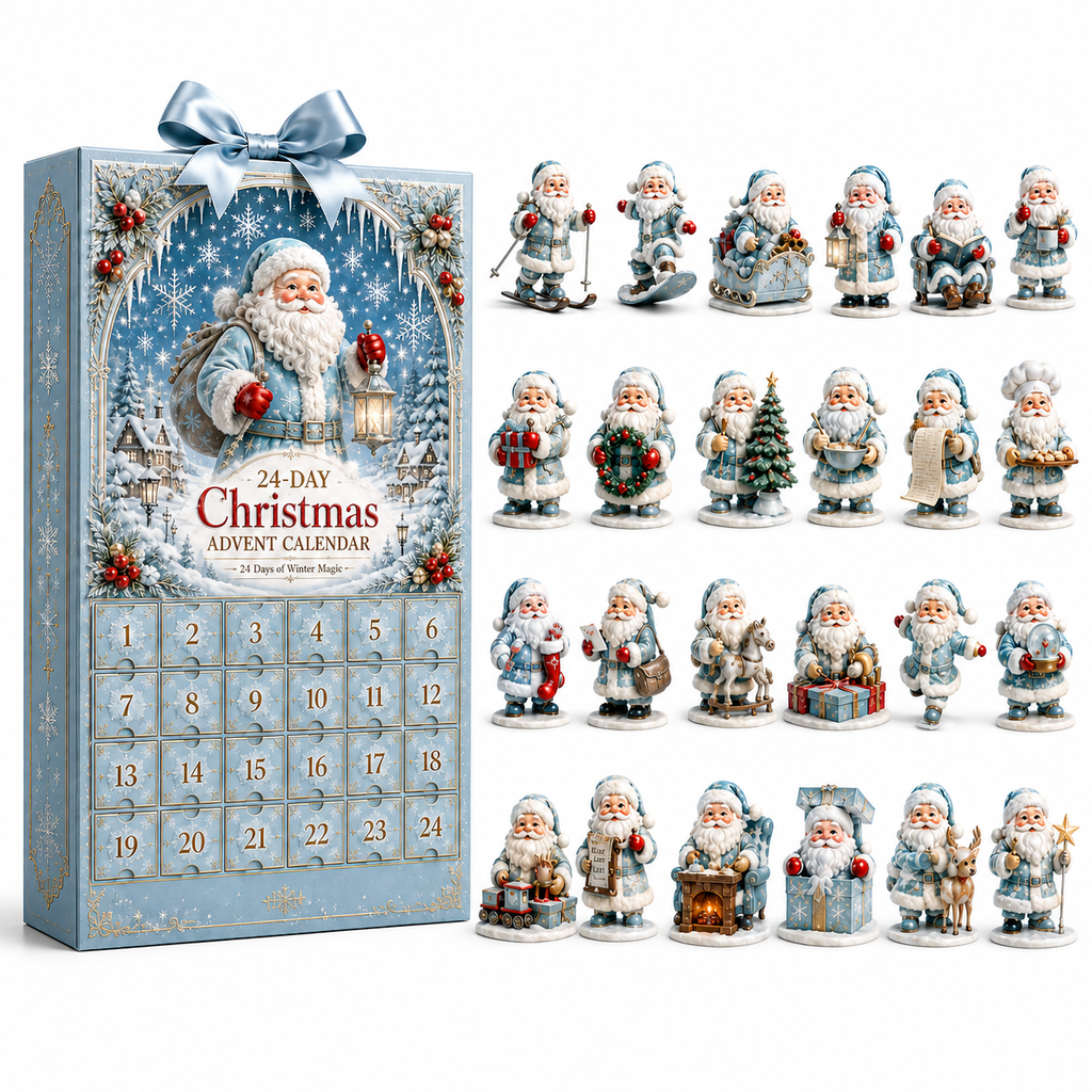 24-Day Christmas Countdown Advent Calendar –Icy Santa Claus Ornament