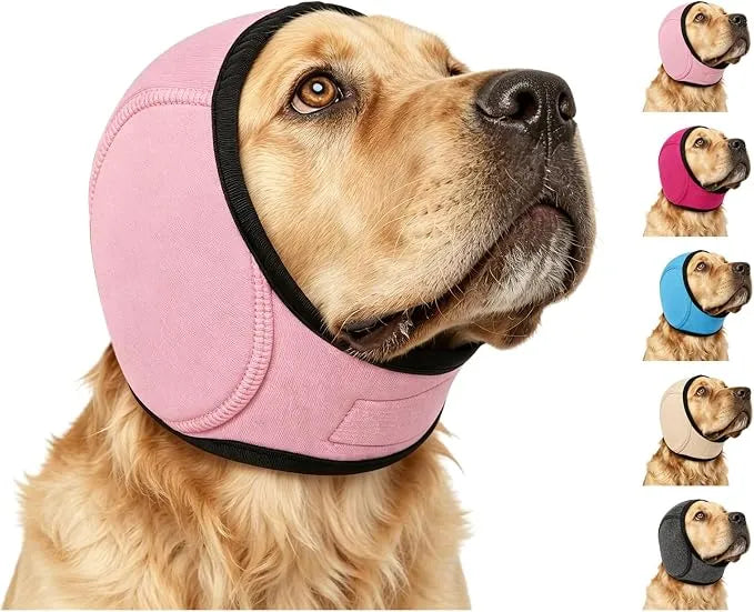 Dog Noise-Reducing Ear Wrap – Help Make Fireworks, Thunder & Grooming Less Overwhelming