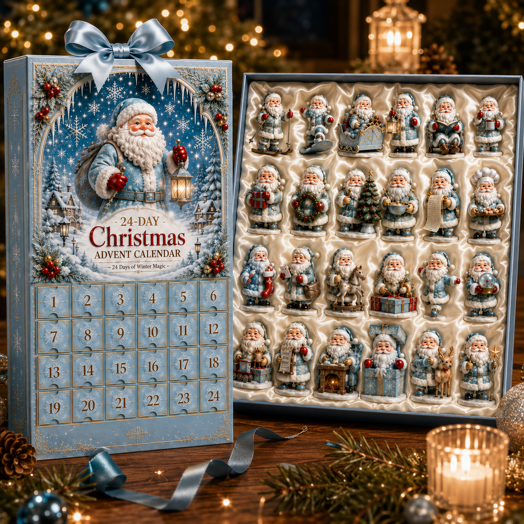 24-Day Christmas Countdown Advent Calendar –Icy Santa Claus Ornament