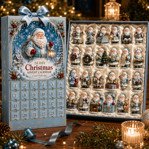 24-Day Christmas Countdown Advent Calendar –Icy Santa Claus Ornament