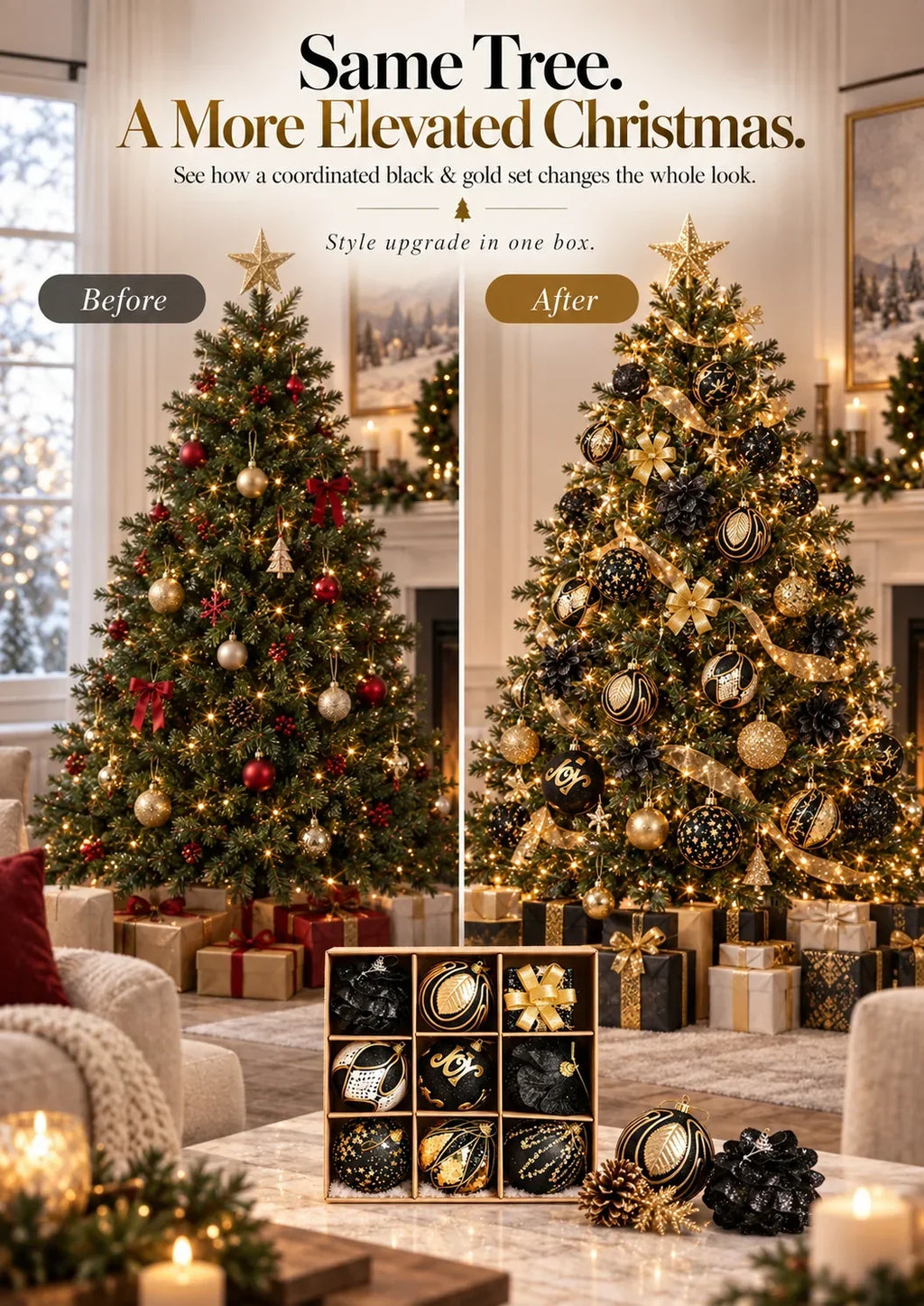 The Black & Gold Christmas Edit – 9 Statement Ornaments | 50% Off