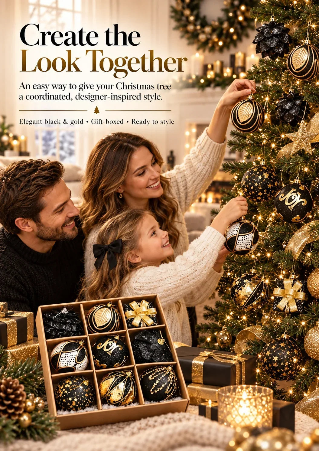 The Black & Gold Christmas Edit – 9 Statement Ornaments | 50% Off