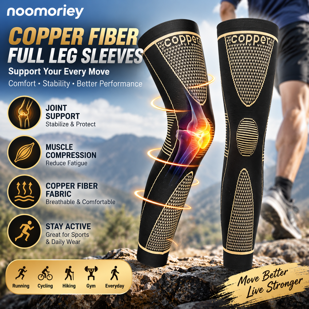 Copper Fiber Full-Leg Compression Sleeve – Unisex Support for Sports & Training