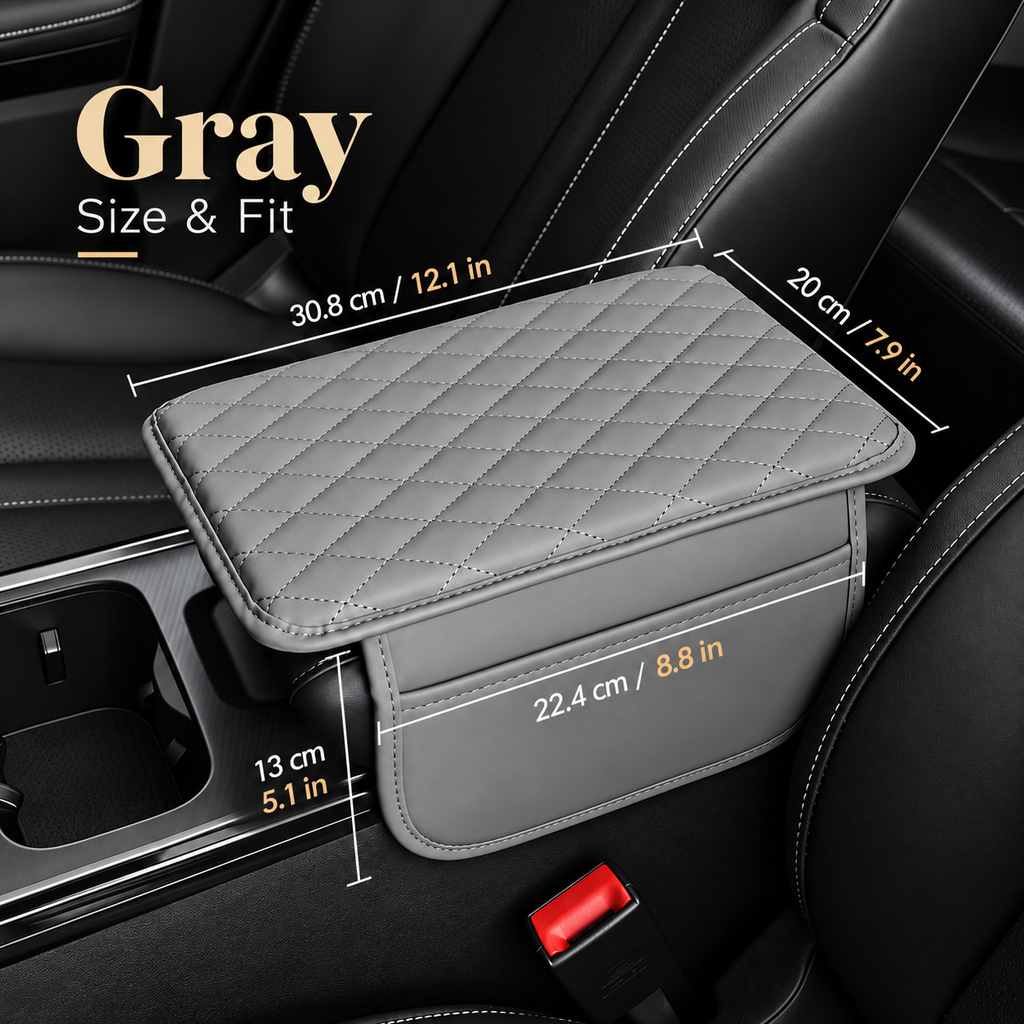 3-in-1 Car Armrest Cushion with Storage & Console Protection
