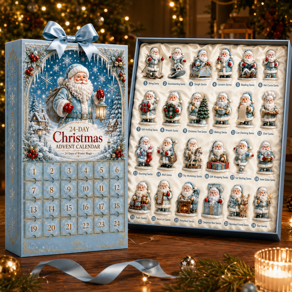 24-Day Christmas Countdown Advent Calendar –Icy Santa Claus Ornament