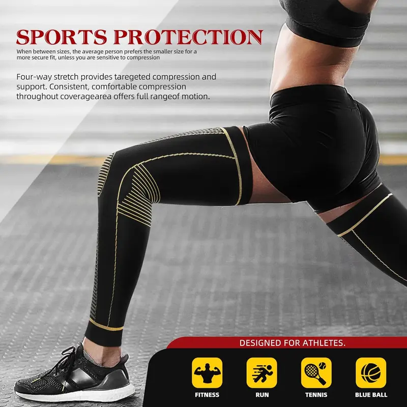 Copper Fiber Full-Leg Compression Sleeve – Unisex Support for Sports & Training