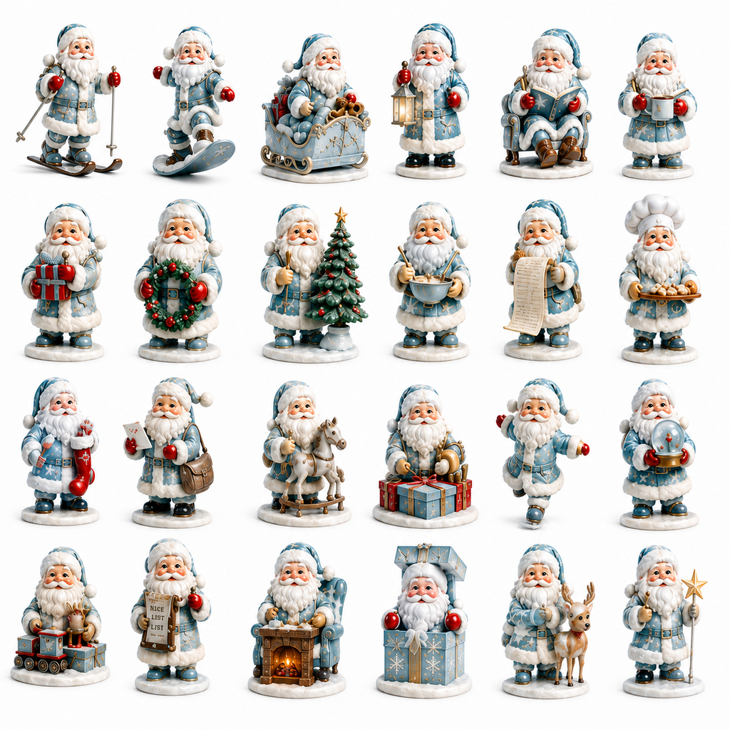24-Day Christmas Countdown Advent Calendar –Icy Santa Claus Ornament