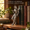 Reading Knight Bookshelf Statue | Medieval Fantasy Bookend Décor