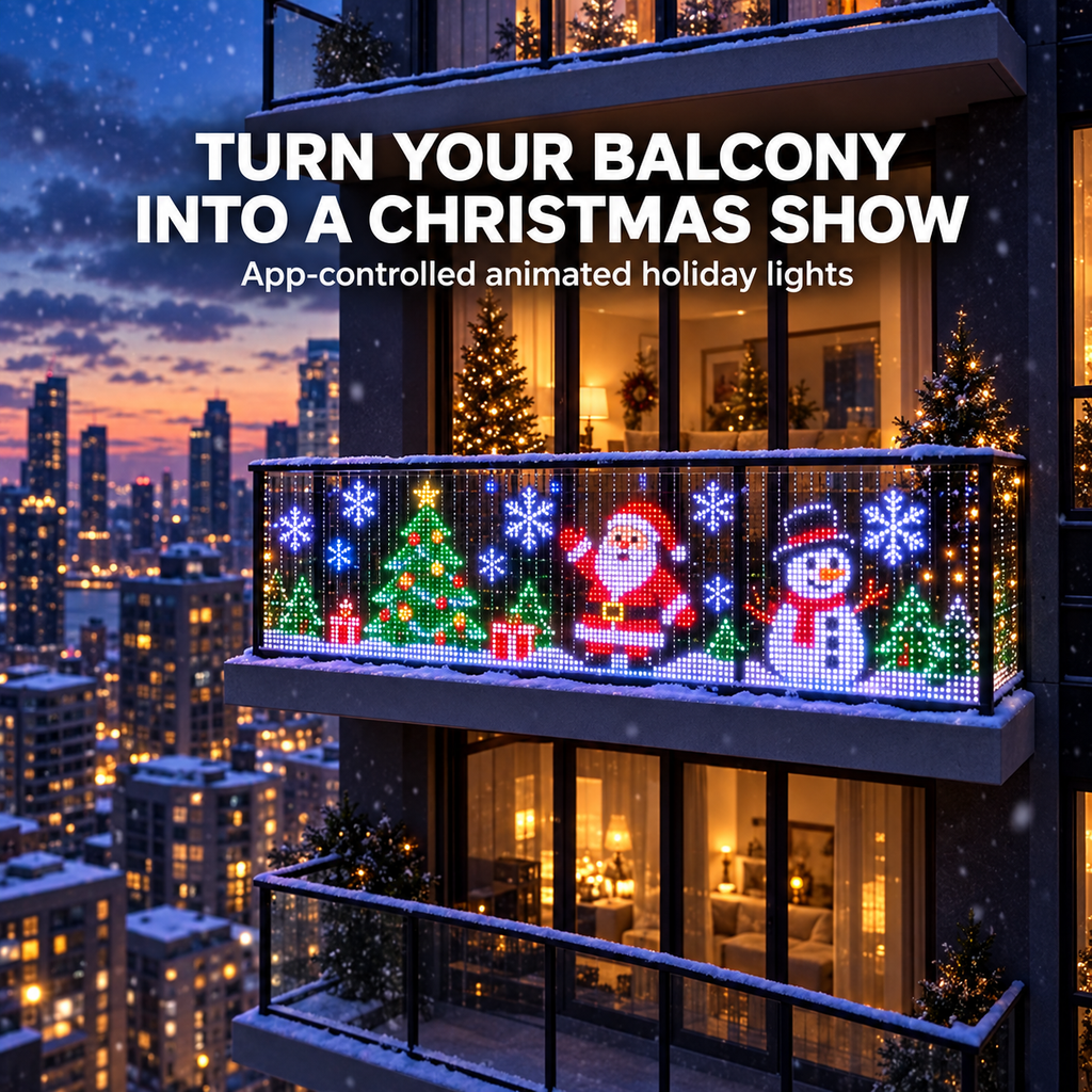 Save 54%+ FREE SHIPPING | Animated Christmas Curtain Lights – Turn Your Balcony Into a Holiday Show