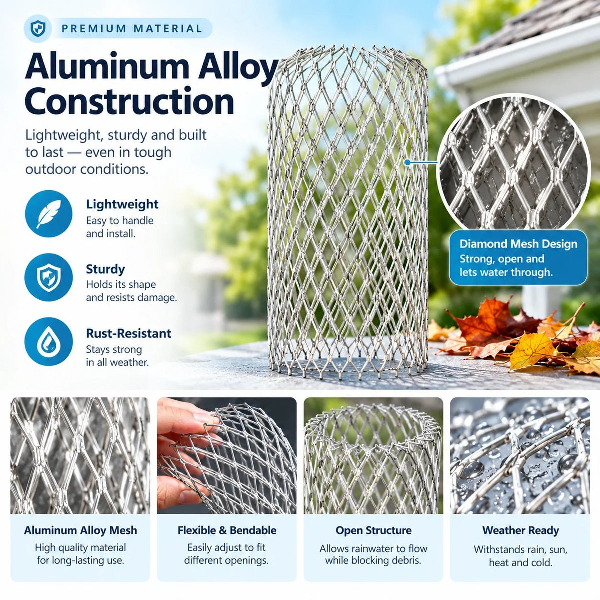 Flexible Aluminum Gutter Leaf Guard – Keep Leaves Out, Let Water Flow