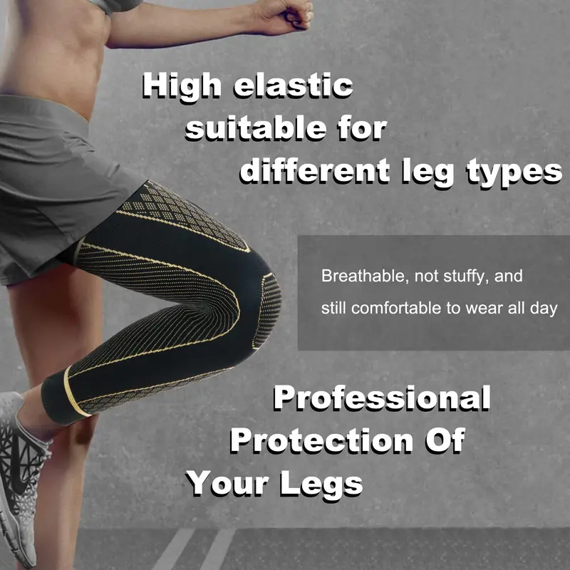 Copper Fiber Full-Leg Compression Sleeve – Unisex Support for Sports & Training