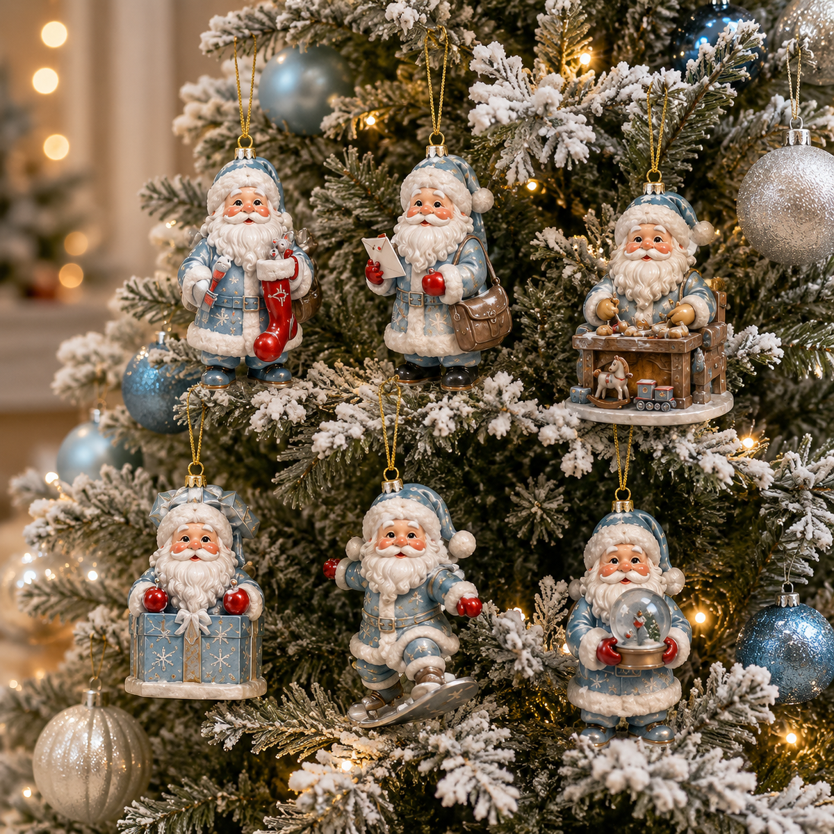 24-Day Christmas Countdown Advent Calendar –Icy Santa Claus Ornament