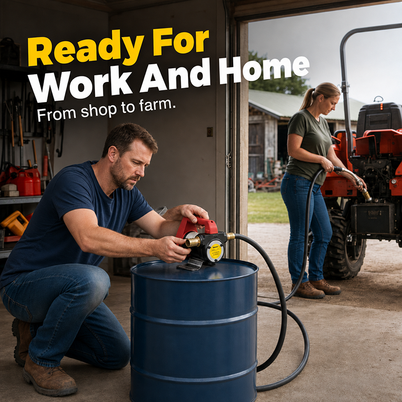 50% OFF NOW!  Diesel Transfer Pump – 25GPM Flow– Move Fuel Fast for Farms, Garages & Job Sites