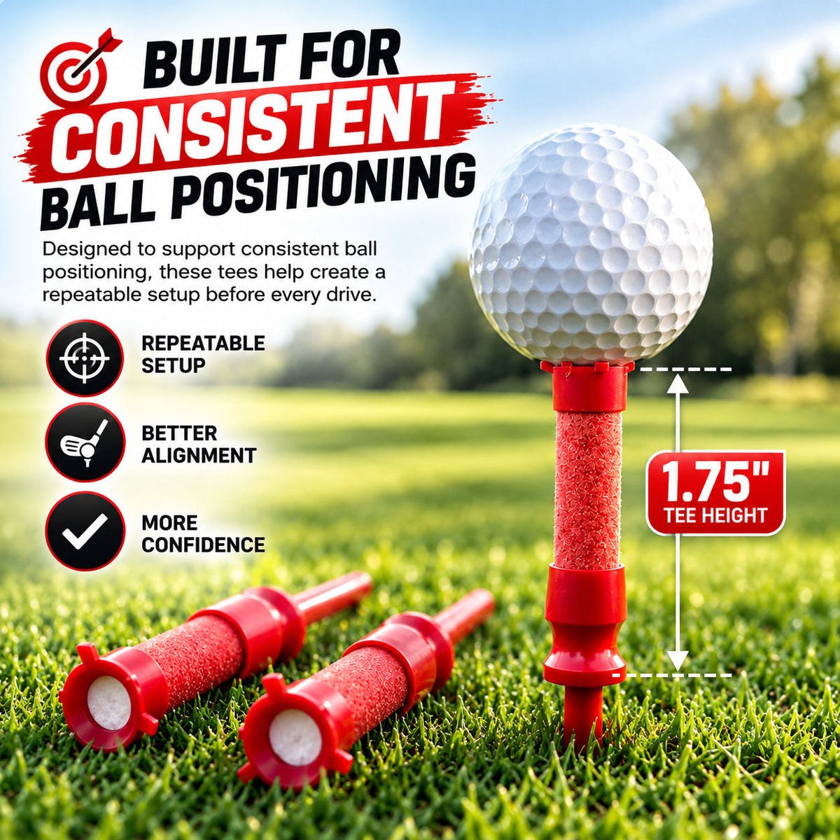 dhtExploding Golf Tees – 1.75" Reaction Tees with Snap & Smoke Effect